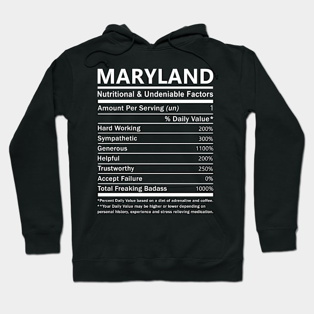 Maryland Name T Shirt - Maryland Nutritional and Undeniable Name Factors Gift Item Tee Hoodie by nikitak4um